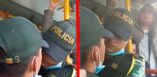 "Hermoso Poli-amor" Exhiben a policías dándose "cariñito" en el bus