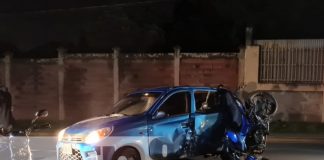 Por girar en U provocó accidente y dejó un motociclista lesionado en la Carretera Sur