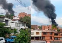 Se estrella avioneta en zona residencial de Medellín, Colombia