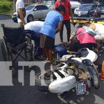 Discapacitado resulta lesionado al ser arrollado por una motocicleta en Managua Discapacitado resulta lesionado al ser arrollado por una motocicleta en Managua