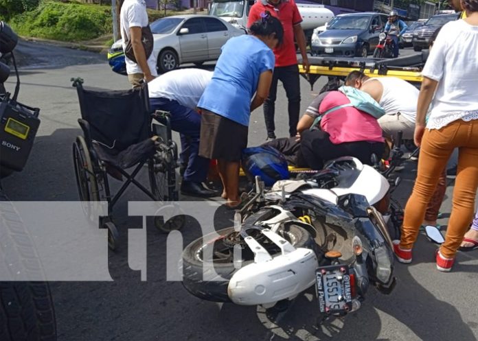 Discapacitado resulta lesionado al ser arrollado por una motocicleta en Managua