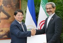 Canciller de Nicaragua recibió las copias de estilo del embajador de Irán