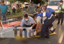 Peatón entre la vida y la muerte al ser arrollado por una motocicleta en Managua Peatón entre la vida y la muerte al ser arrollado por una motocicleta en Managua