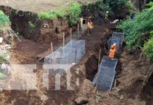 Ejecutan el revestimiento de cauce en comunidad del DIII de Managua Revestimiento de cauce en comunidad Santa Catalina, en Managua