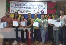 Entregan certificados a protagonistas de escuela de oficio en Matiguás Foto: Certificación para protagonistas del INATEC en Matiguás / TN8