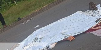 Escena de mortal accidente de tránsito en Chinandega