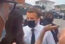 De la «greñas» agarran a una mujer tras cachetear al presidente de Francia De la "greñas" agarran a una mujer tras cachetear al presidente de Francia