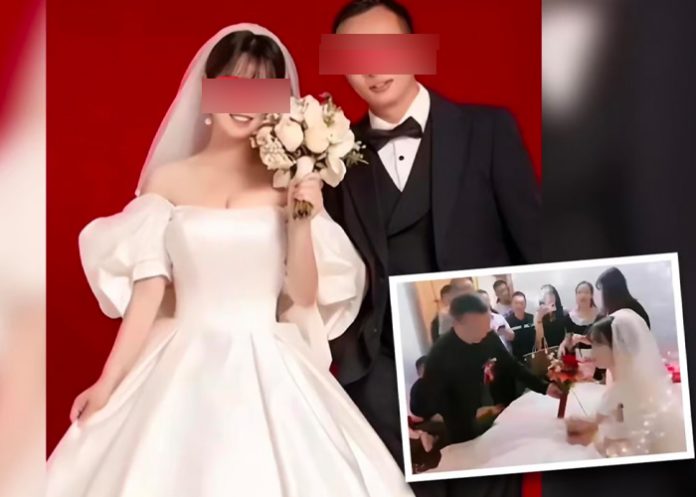 Tuvo sexo con su amante usando su vestido de novia