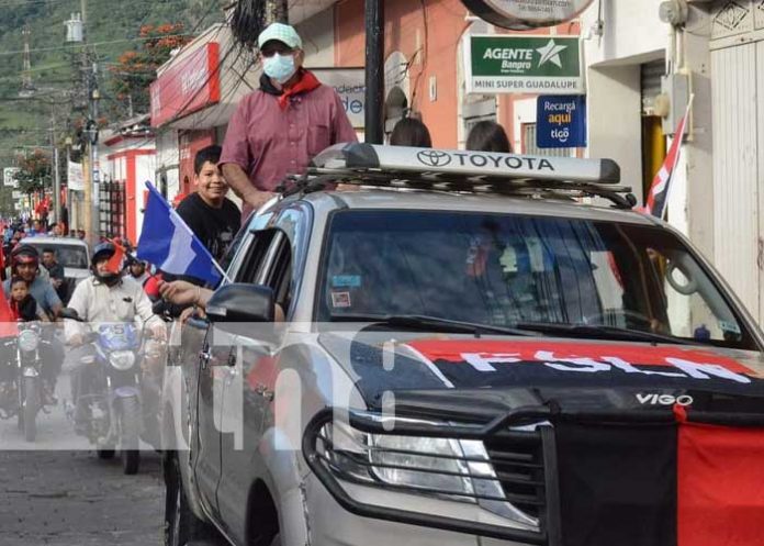 Masiva caravana del FSLN por triunfo en Jinotega