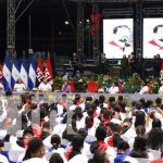 Acto del Congreso Nacional de Juventud Sandinista, presidido por el Comandante Daniel Ortega en Nicaragua