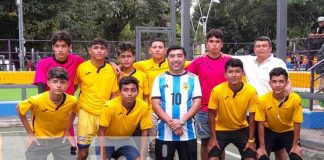 Foto: Juego de fútbol con la academia de la Alcaldía de Managua en honor a Maradona / TN8