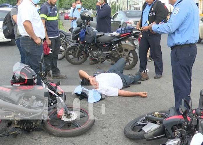Accidente de tránsito en el sector de La Robelo, Managua