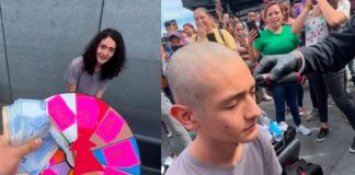 Viral en TikTok por cortarse el pelo y ayudar a su mamá