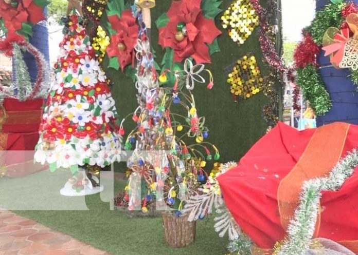 Foto: Árboles navideños hechos con reciclaje en colegios de Estelí / TN8