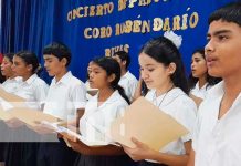 Coro Rubén Darío inunda de aires navideños en la ciudad de Rivas