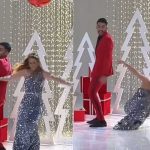 Jacqueline Bracamontes se da tremenda caída en grabaciones para Telemundo