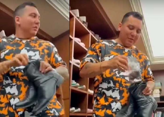 Edwin Luna encuentra extraña brujería en sus botas y acusan a Kimberly Flores