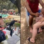 ¡Sin vergüenza! Pareja se depilan mutuamente sus partes en piscina ¡Sin vergüenza! Pareja se depilan mutuamente sus partes en piscina