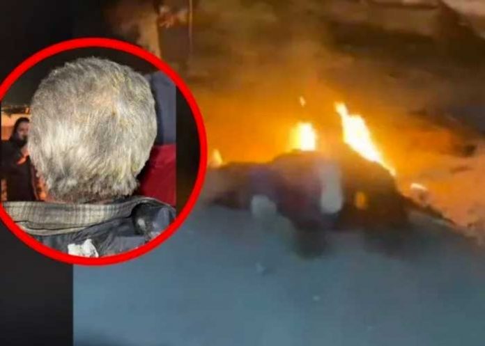 1 Por bailarín, señor termina con quemaduras al caer en una fogata (VIDEO)