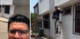 Albañil mete las de andar y pintó la casa que no era