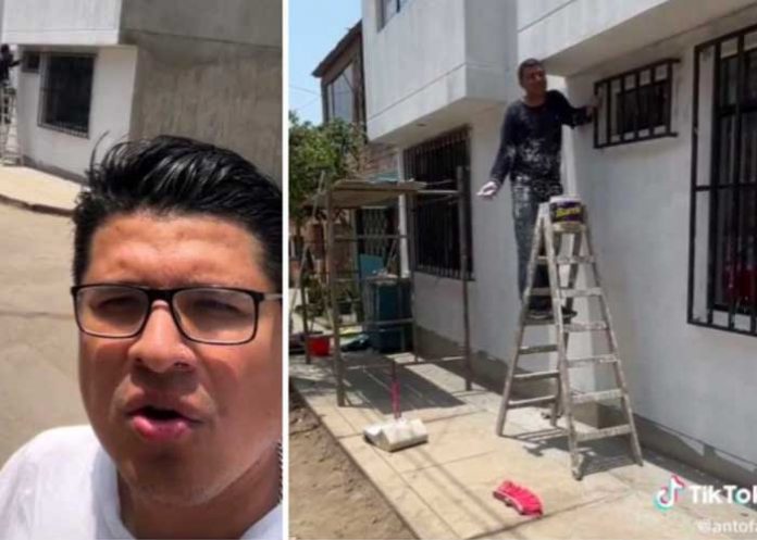 Albañil mete las de andar y pintó la casa que no era