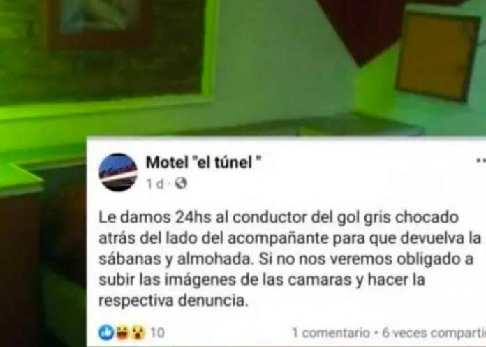 11 Motel amenaza por Facebook a pareja ladrona