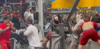 ¡Taco a taco! Sujetos se golpean a “morir” por una máquina en el GYM (VIDEO)