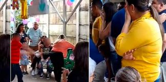 Recibe tremendo golpe con un palo en fiesta infantil