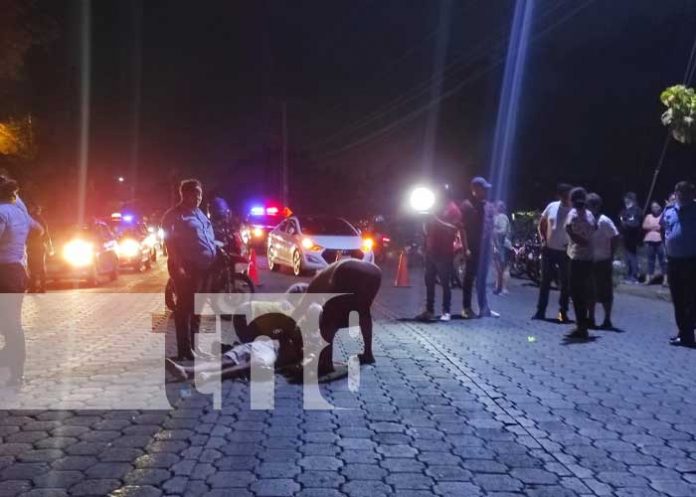 Deja tirado a su amigo tras sufrir un accidente de tránsito en Larreynaga, Managua
