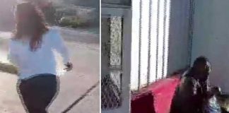 Empleada arroja agua a una mujer sin hogar 
