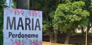 Arrepentido llena las calles con rótulos