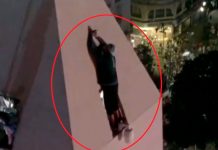 ¡Clase locura! Se colgó del Obelisco para celebrar la victoria de Argentina ¡Clase locura! Se colgó del Obelisco para celebrar la victoria de Argentina