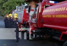 Nueva estación de bomberos en Chinandega recibe camiones contra incendios Foto: Camiones para nueva estación de bomberos en Santo Tomás del Norte, Chinandega / TN8