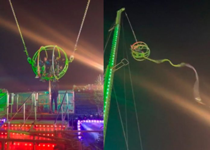 ¡De infarto! Se rompe juego mecánico en Londres y salen por los aires