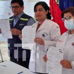 Entregan sitio para construir área de pacientes con COVID-19 en Hospital de Managua Foto: Firma para construcción de área de pacientes con COVID-19 en el Hospital Alemán, Managua / TN8