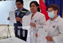 Entregan sitio para construir área de pacientes con COVID-19 en Hospital de Managua Foto: Firma para construcción de área de pacientes con COVID-19 en el Hospital Alemán, Managua / TN8