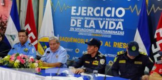 Foto: Conferencia de prensa sobre ejercicios multiamenazas de Nicaragua / TN8