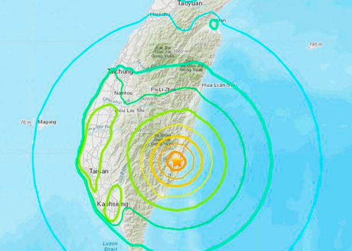 Sismo de magnitud 6. 2 sacudió el territorio de Taiwán