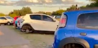 "Tamalean" llantas de carros durante la celebración de los campeones del Mundo
