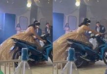 Quinceañera recibe moto de regalo y casi se estrella el mismo día Quinceañera recibe moto de regalo y casi se estrella el mismo día