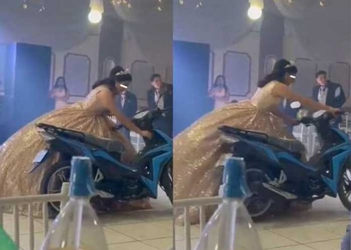 1 Quinceañera recibe moto de regalo y casi se estrella el mismo día