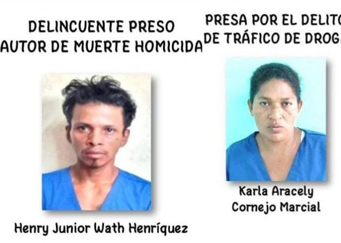 Un homicida y una abastecedora de drogas tras las rejas en Bilwi