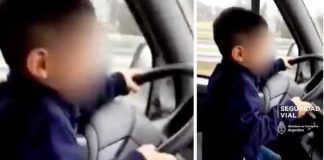 “Llévalo derechito”: Niño de 7 años es obligado a conducir un camión (VIDEO)