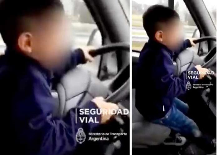 1 “Llévalo derechito”: Niño de 7 años es obligado a conducir un camión (VIDEO)