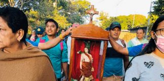 Carretas peregrinas presentan ofrendas a San Sebastián en Diriamba