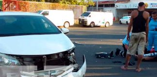 Irrespeta el ALTO y envía al hospital a motociclista en el sector del MITRAB, Managua