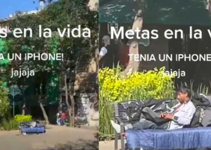 Vagabundo sorprende a cibernautas al mostrarse con lujoso Iphone y laptop