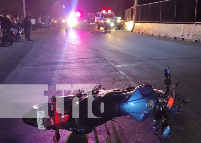 3 Motociclista muere en accidente en la entrada al barrio Santa Elena, Managua