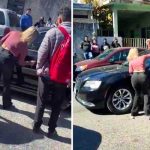 ¡Por infiel le salió la cabra! Encontró al esposo en el carro con «la otra» Apedreó el carro de su marido al descubrir su infidelidad