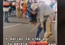 VIDEO: Sin pensarlo dos veces mujer carga a su novio al ir perdido en «guaro» Mujer carga a su novio borracho después de una fiesta